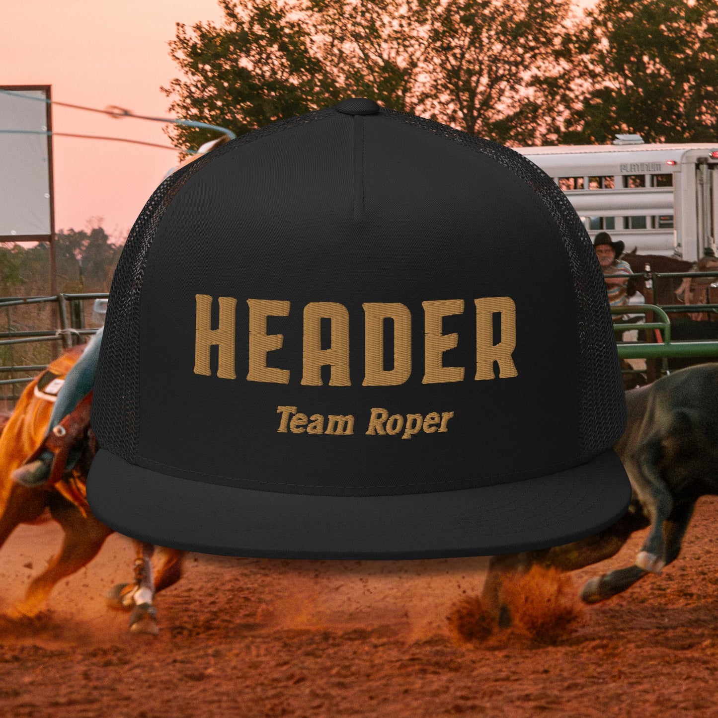 Header Gold Text Trucker Cap