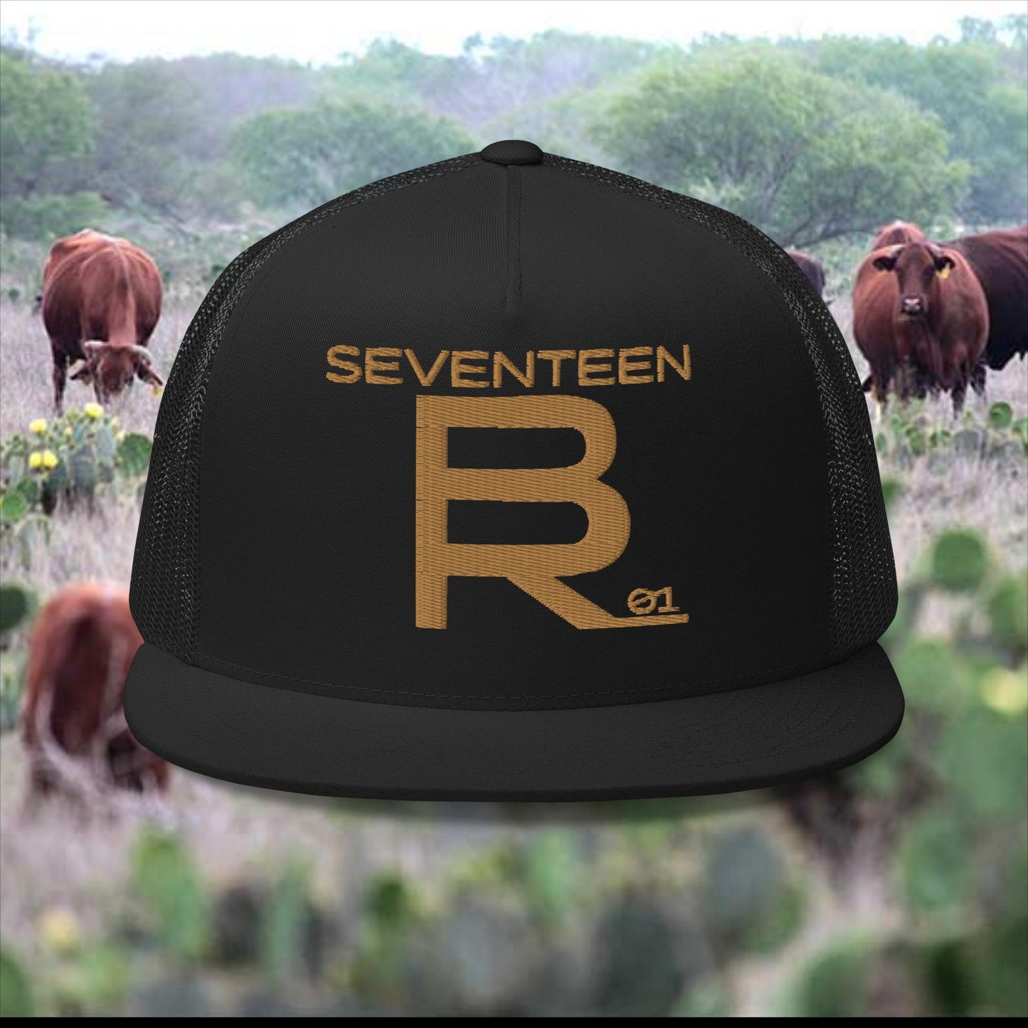 The Brand Trucker Cap (gold stitch)