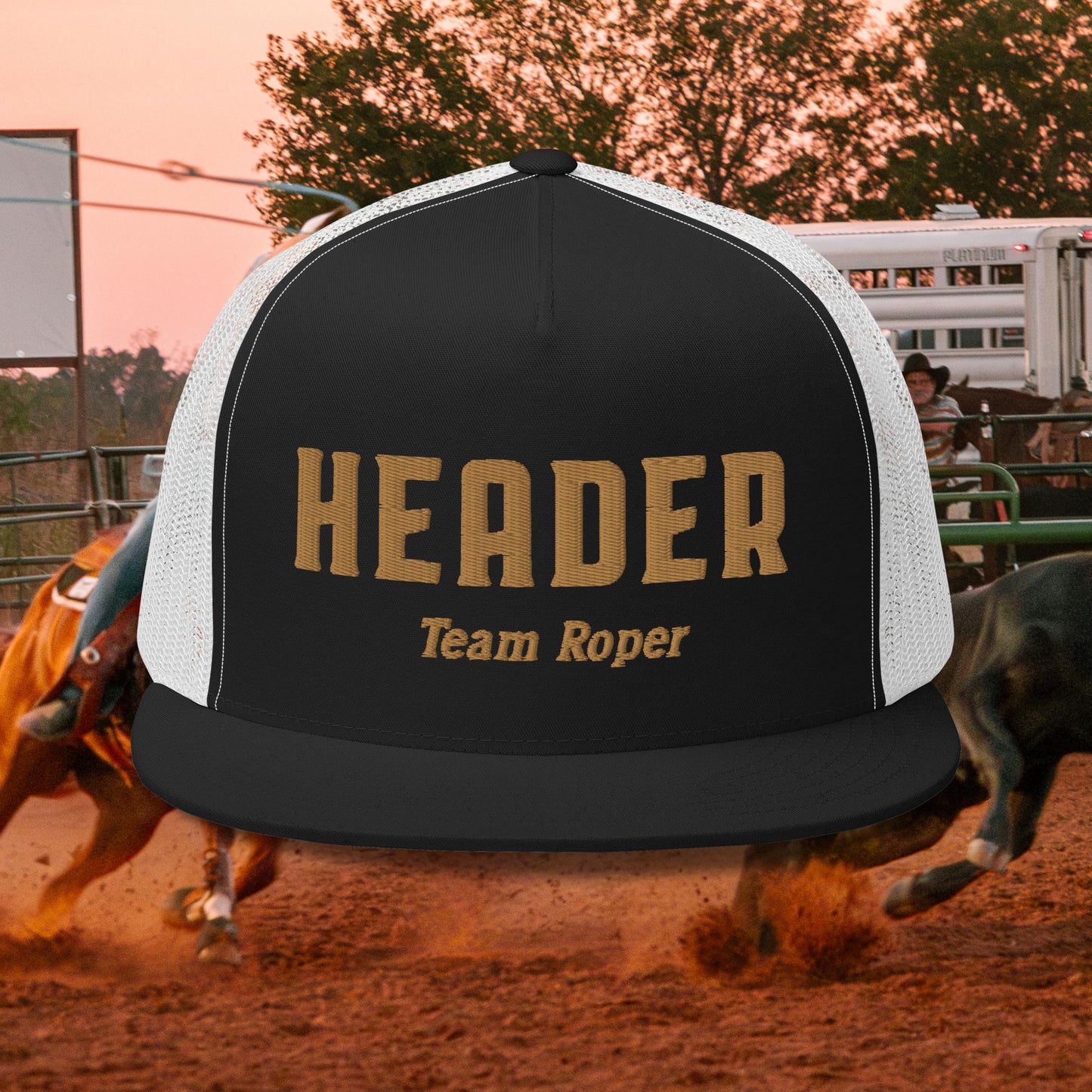 Header Gold Text Trucker Cap