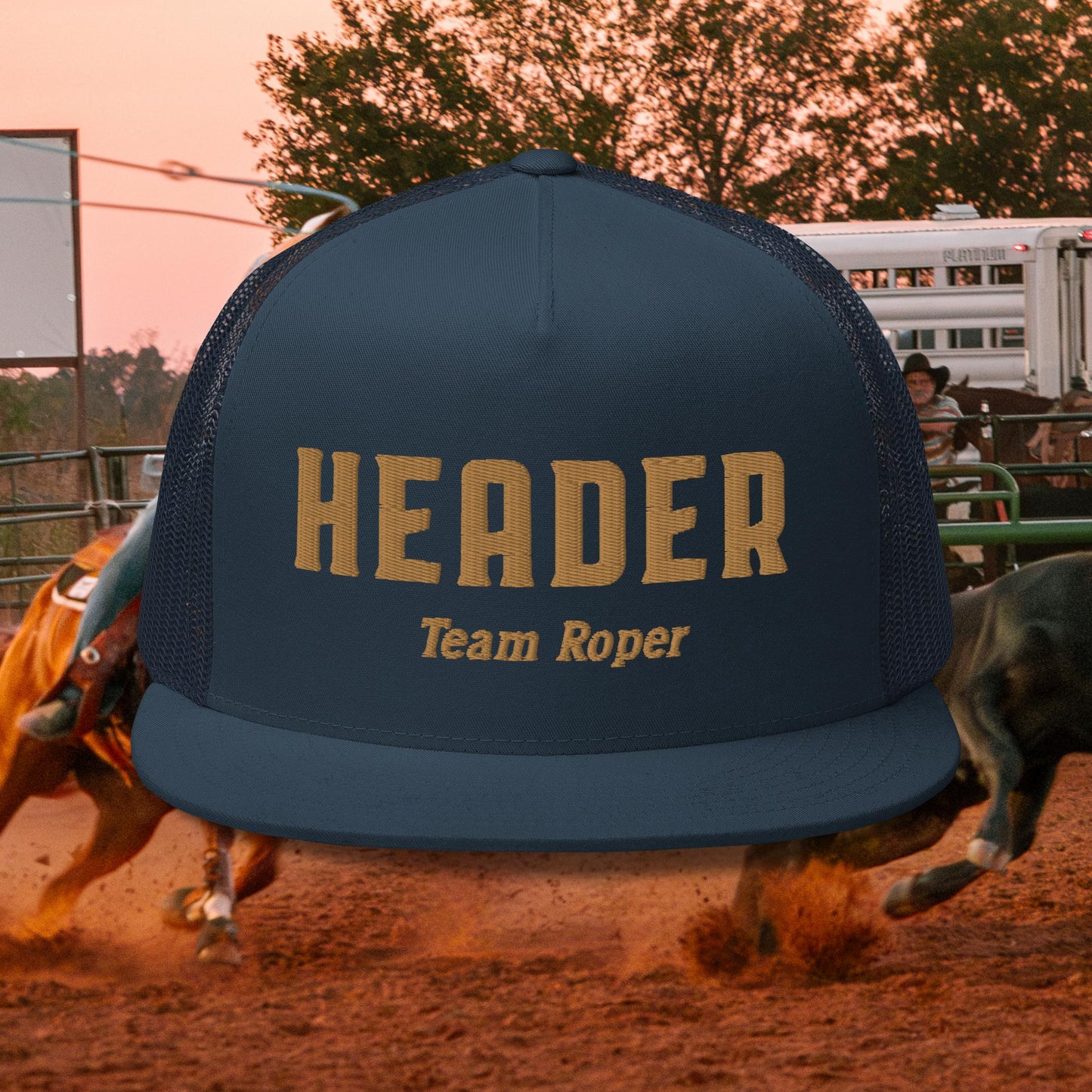 Header Gold Text Trucker Cap