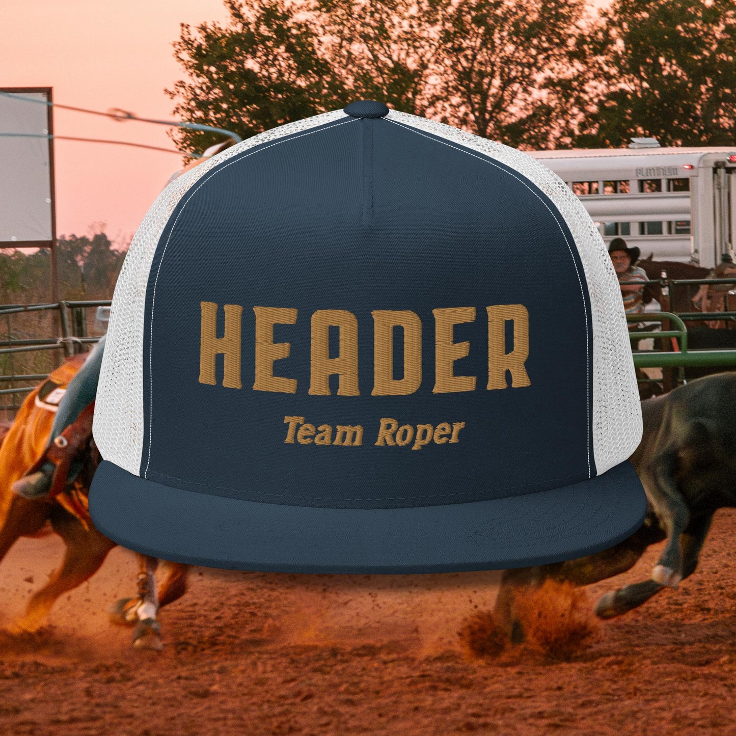Header Gold Text Trucker Cap