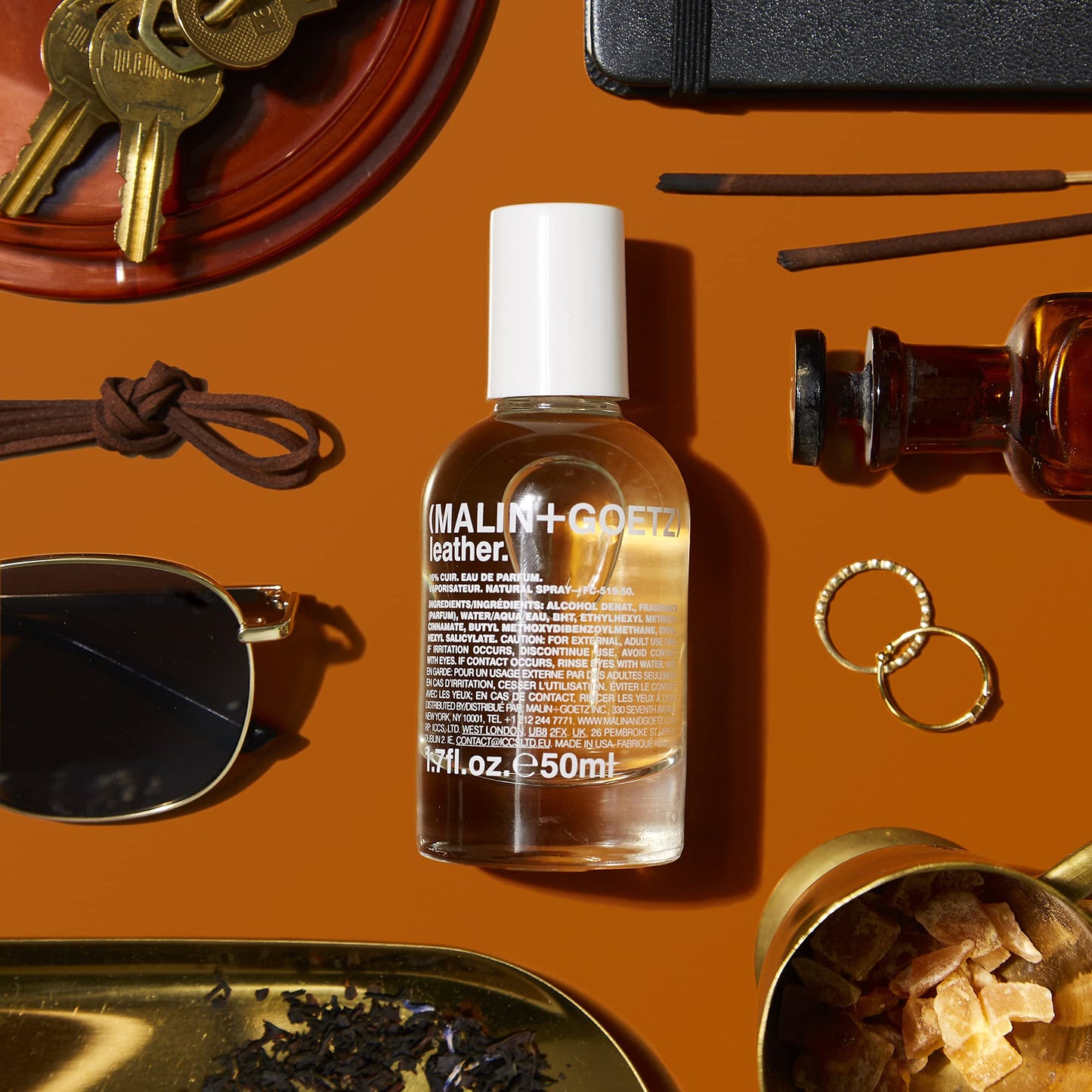 Malin + Goetz Leather Eau de Parfum, 1.7 Fl. Oz. – Men & Women's Perfume, Modern Fragrance, Rustic Wood Scented Perfume, Vintage Leather Scent, Vegan & Cruelty Free