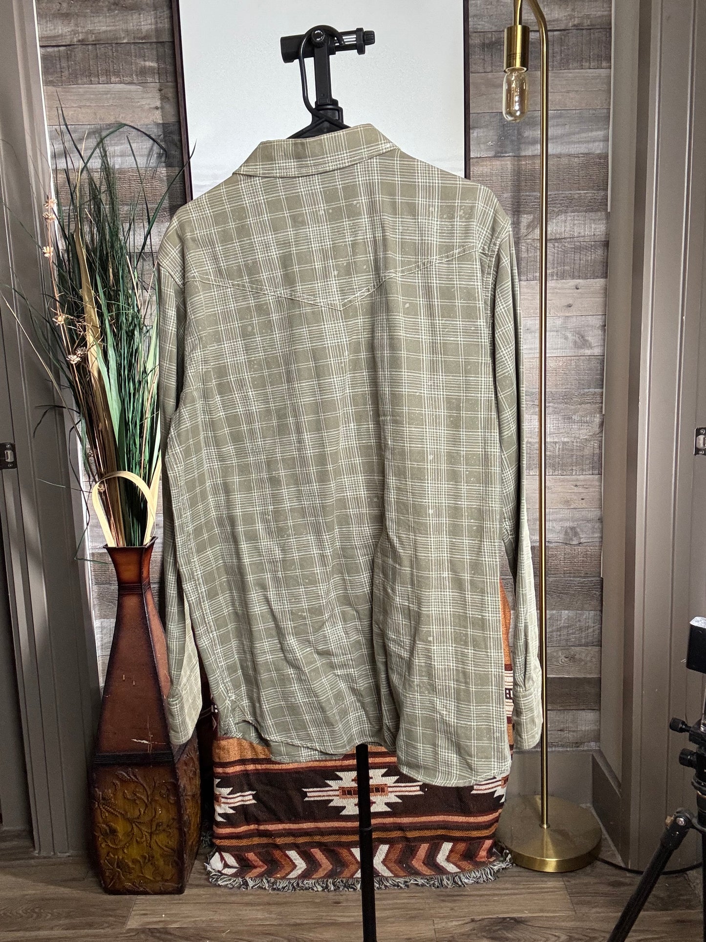 Blue Ranchwear Men's Pearl Snap Shirt - Green, Size: LARGE