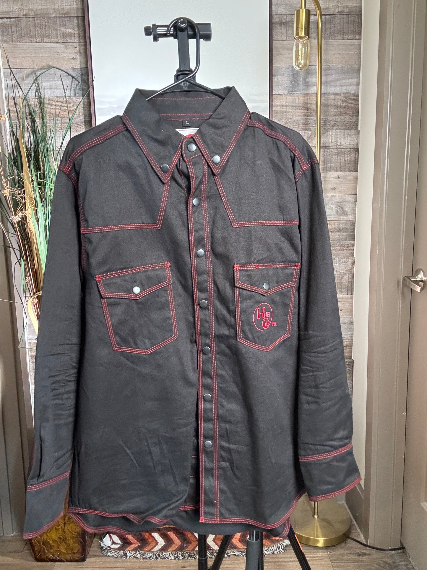 Hubcap Welding Co. FR Shirt - Black w/Red stitching, Size: LARGE