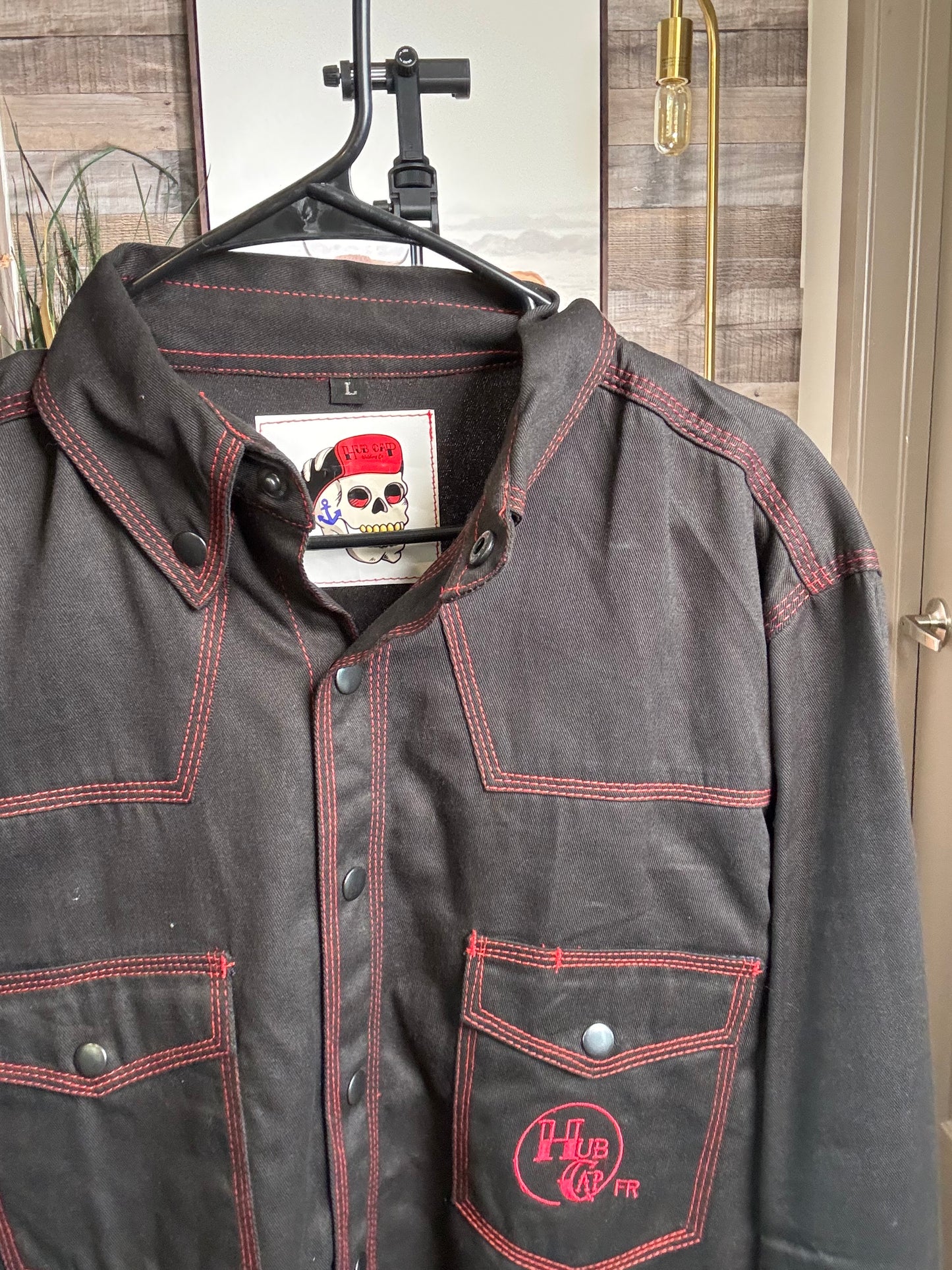 Hubcap Welding Co. FR Shirt - Black w/Red stitching, Size: LARGE