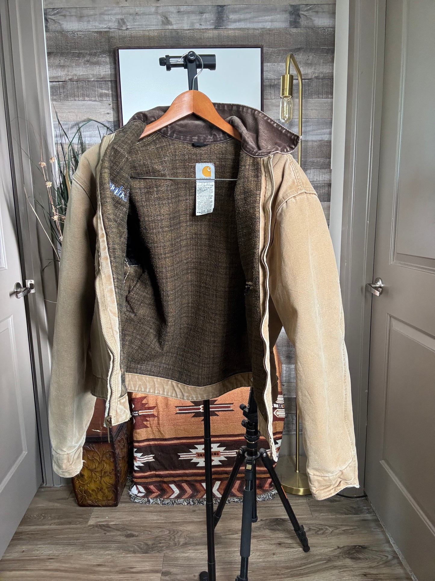 Vintage Carhartt Detroit Jacket "LABATT" stitched - Brown, Size: LARGE