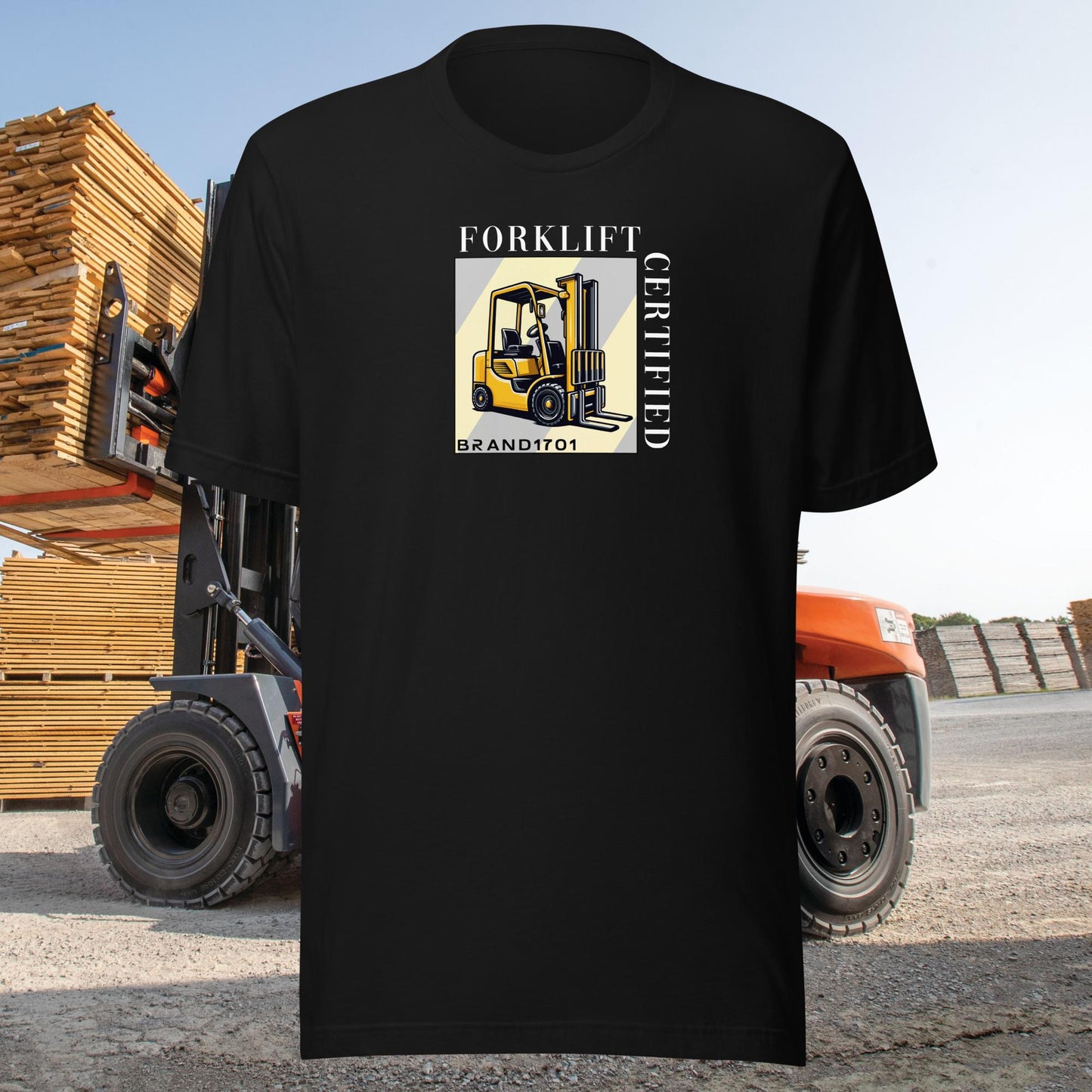 Forklift Certified Tee (white text)
