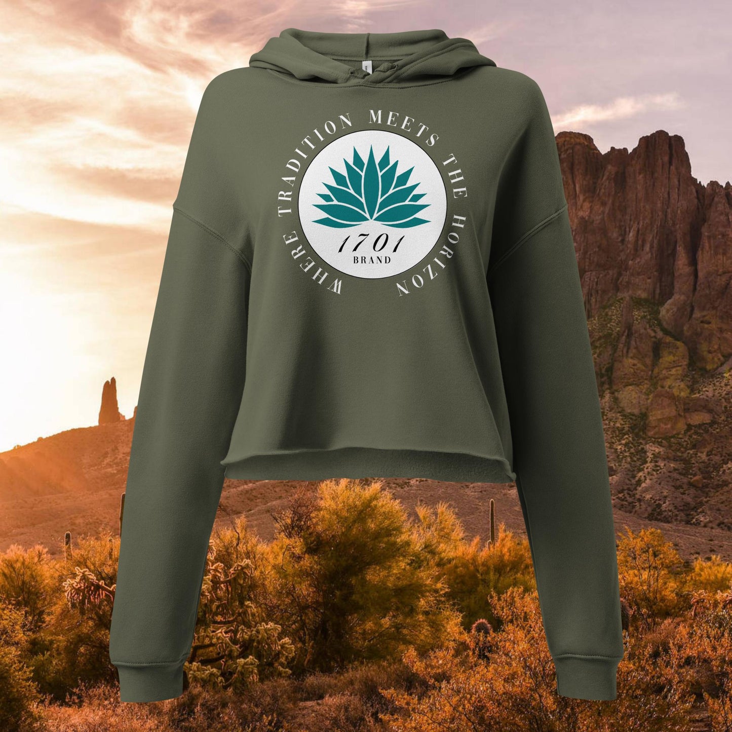 Agave Classic Stamp Crop Hoodie
