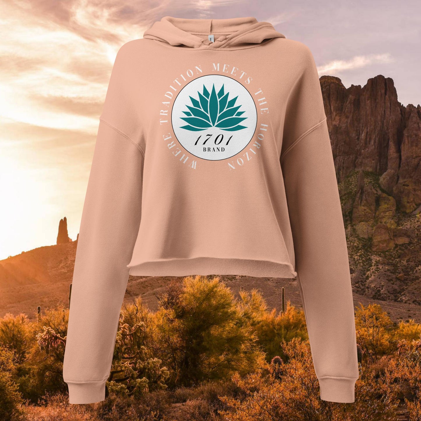 Agave Classic Stamp Crop Hoodie