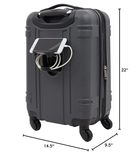 Wrangler Astral Hardside Luggage, Dark Shadow, 20-Inch Carry-On