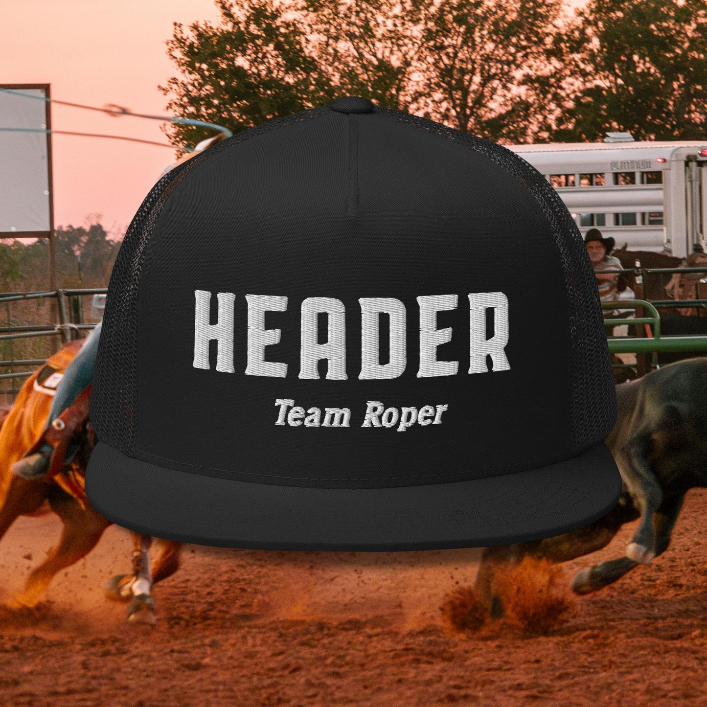 Header White Text Trucker Cap