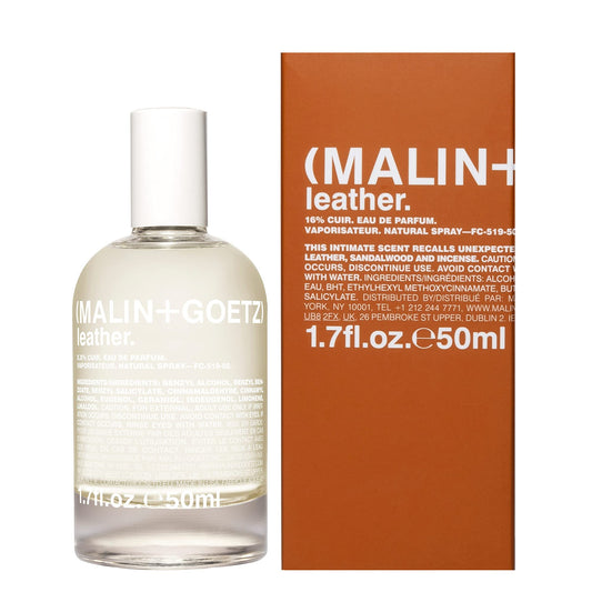 Malin + Goetz Leather Eau de Parfum, 1.7 Fl. Oz. – Men & Women's Perfume, Modern Fragrance, Rustic Wood Scented Perfume, Vintage Leather Scent, Vegan & Cruelty Free