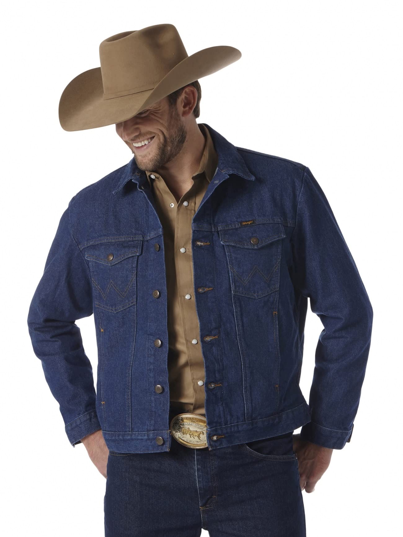 Wrangler mens Cowboy Cut Western Unlined Denim Jacket outerwear, Denim, Large US