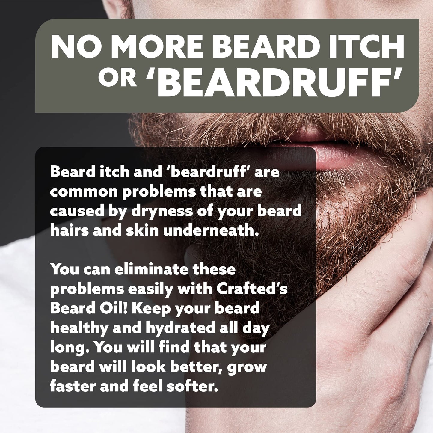 Beard Oil by Crafted Beards - Beard Oil Conditioner - Leave Your Beard Feeling Amazing - All Natural Ingredients - No Residue - Mustache Oil - 1oz - Made in the USA (Unscented)