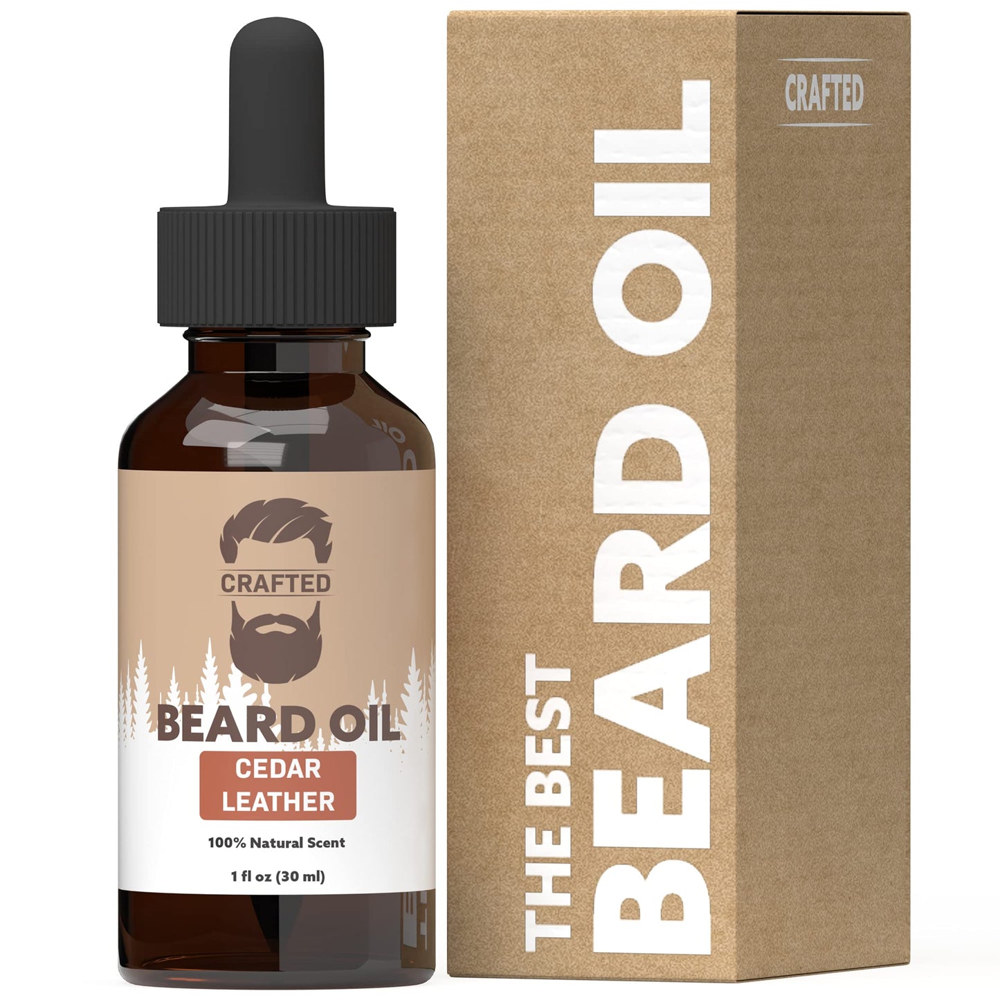 Beard Oil by Crafted Beards - Beard Oil Conditioner - Leave Your Beard Feeling Amazing - All Natural Ingredients - No Residue - Mustache Oil - 1oz - Made in the USA (Unscented)