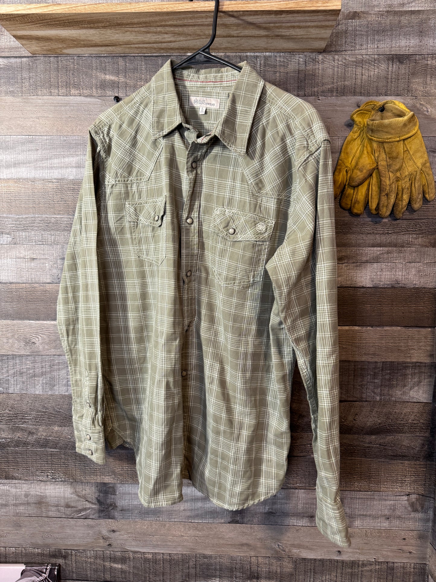 Blue Ranchwear Pearl Snap LARGE