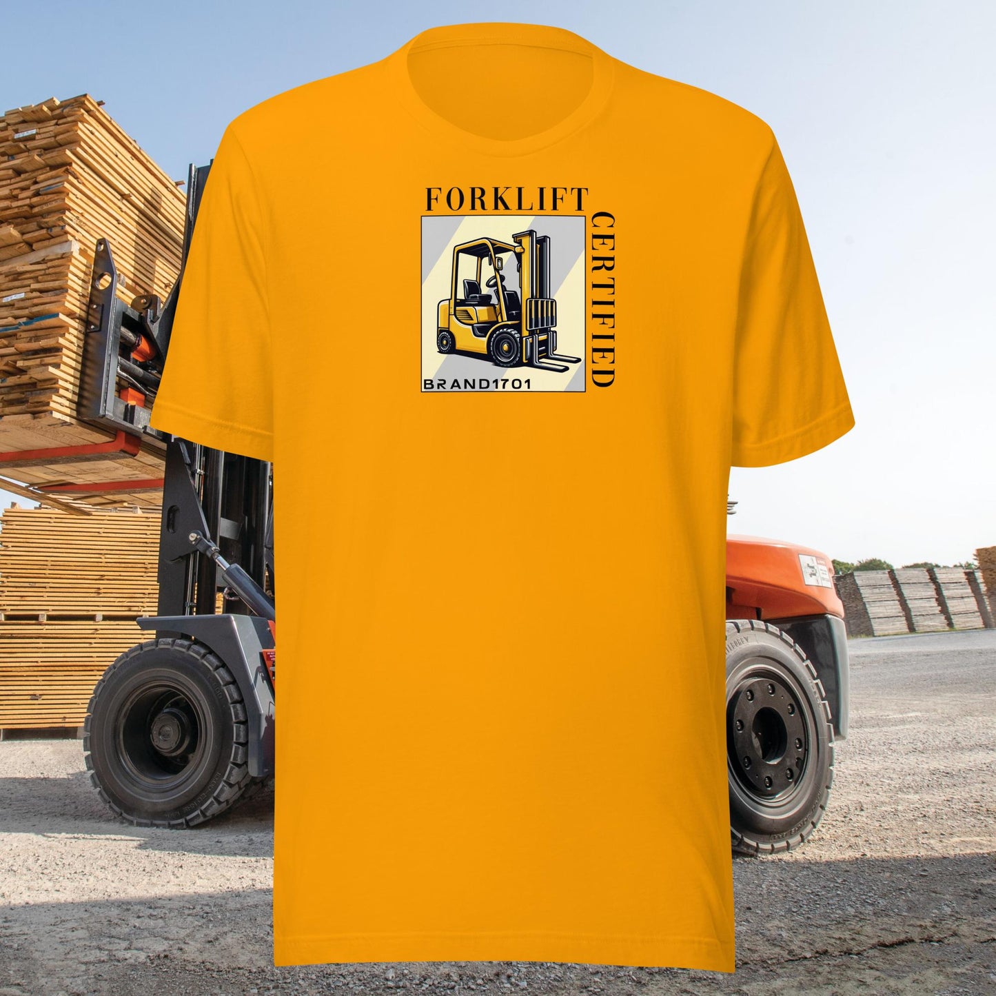 Forklift Certified Tee (black text)